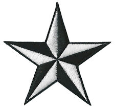 Ecusson patche étoile Noir Blanc star patch brodé thermocollant 