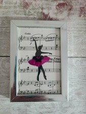 Ballerine dansante dans cadre argenté, art mural ballet, photo, cadeau chambre fille
