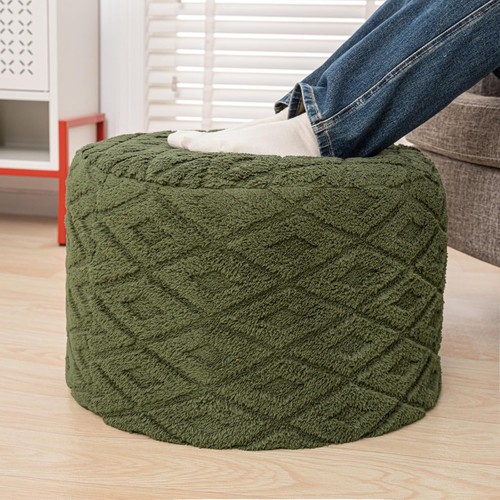 Green round ottoman pouf foot - pouf,