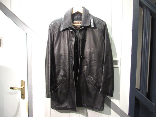 Manteau cuir noir 42 - cuir,