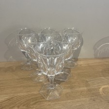 6 Grands Verres À Pied Hexagonal En Cristal Verres À Eau Table De Fête Cérémonie