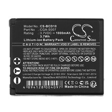 Batterie 1000mAh CGA-S007 CGR-S007E DMW-BCD10 Pour Panasonic Lumix DMC-TZ1