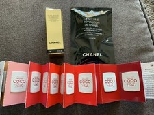 CHANEL: PETIT LOT MASCARA NOIR PR LE SAC, PALETTE ÉCHANTILLONS ROUGES À LÈVRES