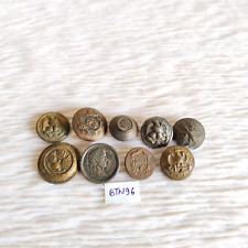 Antique Dieu Et Mon Droit Aigle Multi Design Laiton Rond Bouton 9 PC BTN96