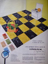 PUBLICITÉ LINOLEUM VARIEZ A VOLONTÉ LE DÉCOR DE VOS SOLS AVEC QUELQUES MÉTRES