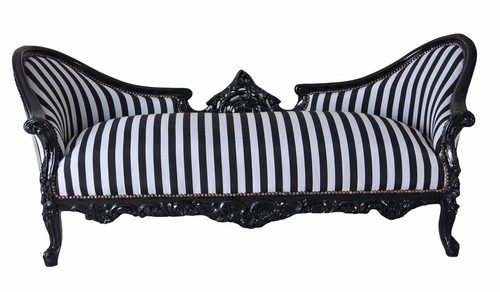Sofa baroque noir blanc - sofa,