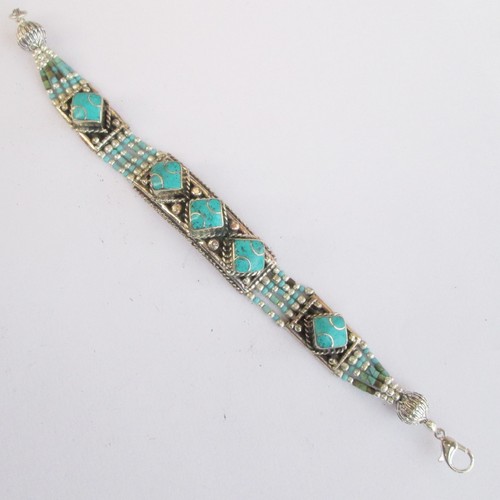 Bracelet turquoise véritable - bracelet,