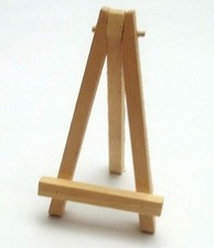 chevalet de peintre en bois brut, miniature, maison de poupée, 11,5 cm  *M3