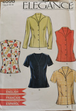6598 PATRON SIMPLICTY "ELEGANCE" 5 CREATION BLOUSE VESTE    36 AU 46
