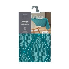 Nappe antitache rectangulaire - 145x240 cm - Feuilles bleu - Bleu
