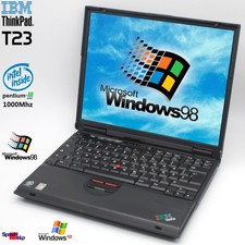 PC Portable IBM THINKPAD T23 Intel Pentium 3 1000MHZ Windows 98 Lan DVD Haut
