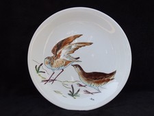 Ancienne assiette faience Gien à décor d'oiseaux perdrix Signé BB Gibier chasse
