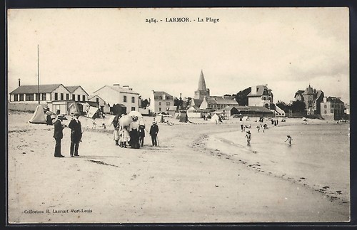 Cpa larmor plage animée - la,