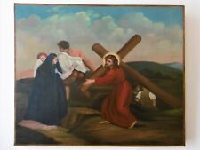 CHEMIN DE CROIX, IVe STATION, HUILE SUR TOILE, REENTOILEE, XIXème