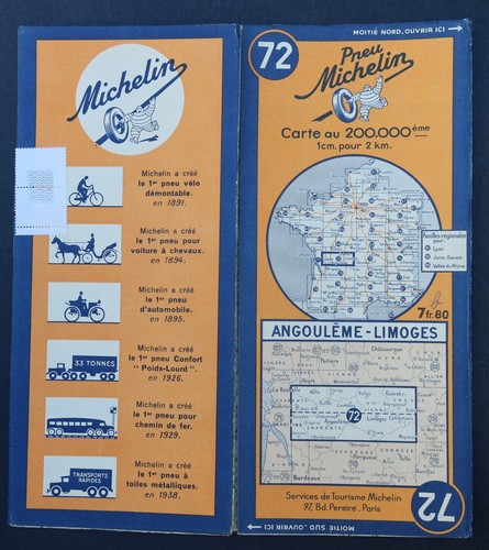 Carte michelin angouleme - carte, n°71
