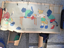 affiche scolaire ancienne école chat collection la gymnastique en morceaux