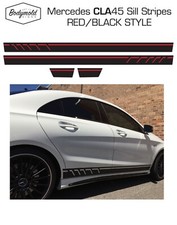 Mercedes AMG CLA 45 style Custom side stries ROUGE/NOIR STYLE