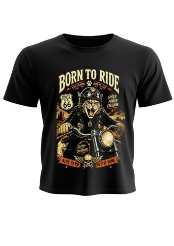 Tee shirt chat - drole, biker