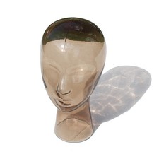 Tête à chapeau / marotte en verre fumé vintage