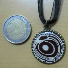 COLLIER MÉDAILLON PENDENTIF peint à la MAIN - MADE in FRANCE / JURA - BORDEAUX