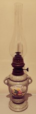 Ancienne Lampe À Pétrole japonisante Porcelaine Céladon Oil Lamp 51 cm Antique 