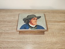 Boîte En Bois Ancienne Peinte