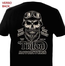 T-shirt TRITON MOTORCYCLES - Cafe Racer Casque Moto Retro Vintage Triumph Motard