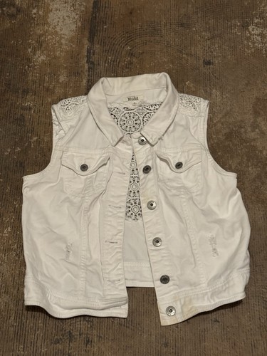 Mudd women white denim vest - mudd,