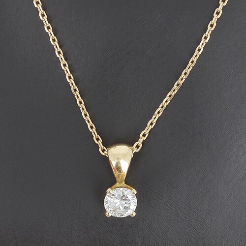 Collier solitaire jaune - collier,