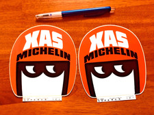 2 autocollants ancien ORIGINAL PNEU XAS michelin auto moto racing oldies 70’s
