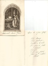Menu Communion (Ange et communiante) 1935.Super état.16 cm X 11 cm.