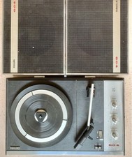 Enceinte vintage Philips années 60 stéréo 604 platine vinyle rare + Disques 78 T