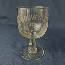 ANCIEN VERRE GRAVE "SOUVENIR DE LA FETE"  19ème