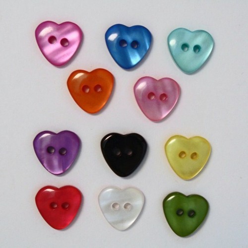 Boutons fantaisie coeur 15mm - fantaisie,