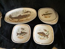 Service Poisson Longchamp – 6 Assiettes et 1 Plat Oval