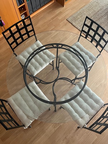 Table ronde manger verre - ronde,