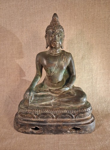 Ancien bouddha bronze siam - en,
