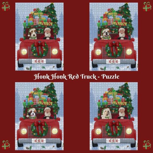 Christmas honk red truck - christmas,