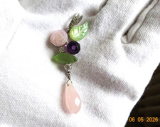 Pendentif perle verre, nacre