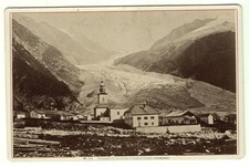 photo cdv cab village et Glacier d'Argentieres Chamonix 1880 - montagne Alpes
