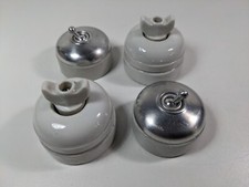 Lot de 4 Interrupteurs Anciens (2 Rotatifs porcelaine et 2 bascules alu )