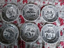 6 Assiettes Gien Rébus de 1 a 6   19,5 cm de diamètre