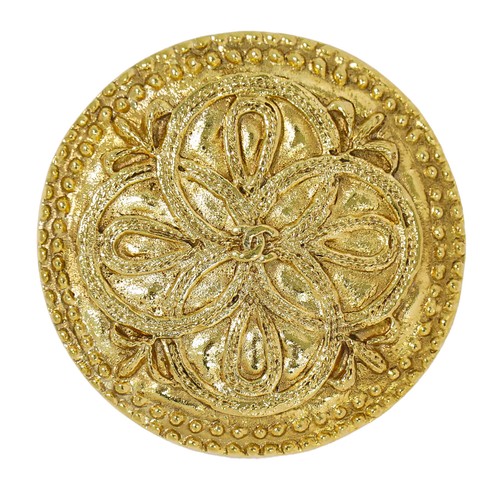 Broche ronde plaqué or - broche,