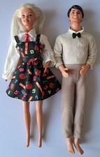🪆 Lot de 2 anciennes figurines poupées Barbie et Ken 1966 et 1968