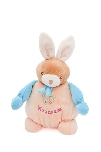 Doudou lapin rose bleu cm - rose,