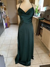 ROBE DE SOIREE LONGUE VERTE SATINÉE - Taille XS (34)