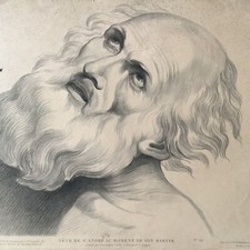 Gravure 1er Empire Tête De Saint André Martyr Demarteau Bibliothèque Nationale