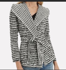 IRO Luna Textured Black and White Jacket 36