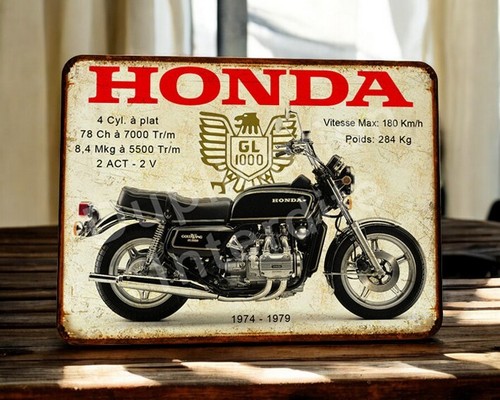 Plaque métal vintage - vintage, honda
