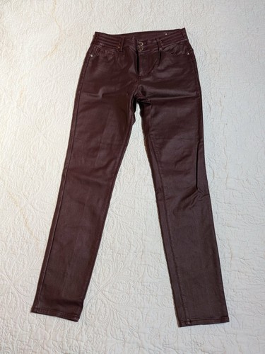 Jean bordeaux simili cuir